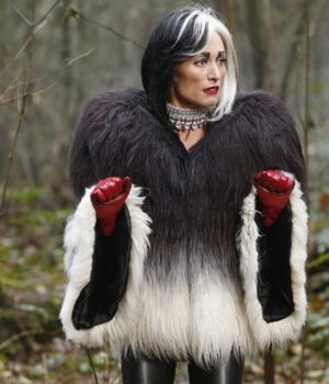 Cruella 2021 Once Upon a Time Deville Fur Jacket