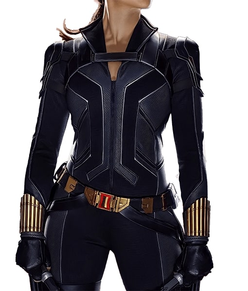 Black Widow 2021 Black Real Leather Cosplay Jacket
