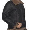 Men’s B3 Aviator Sheepskin Dark Brown Leather Jacket Right
