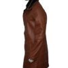 Mens RAF B3 Bomber Warm Duffle Brown Real Leather Coat Left