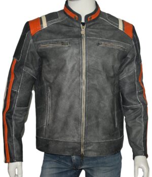 Mens Retro 3 Cafe Racer Biker Vintage Jacket