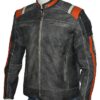 Mens Retro 3 Cafe Racer Biker Vintage Jacket