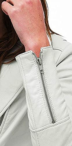 Womens Moto White Jacket Image