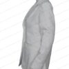 Women's White Wool Blend Blazer Coat Left