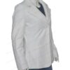 Women's White Wool Blend Blazer Coat Right