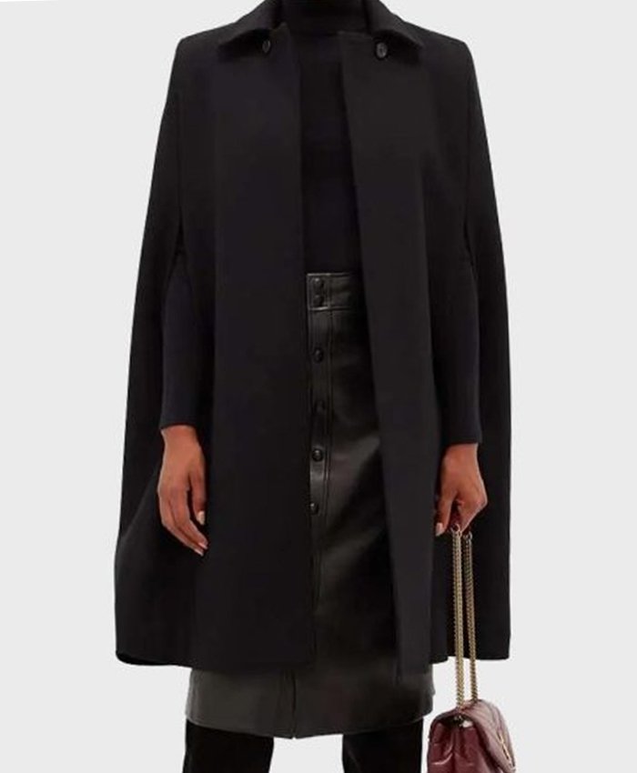 WornOnTV: Kelsey's black cape coat on Younger