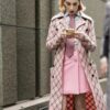 Younger S07 Lauren Heller Pink Checked Wool Coat Front