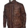 Men’s Vintage Motorcycle Brown Distressed Leather Jacket 2