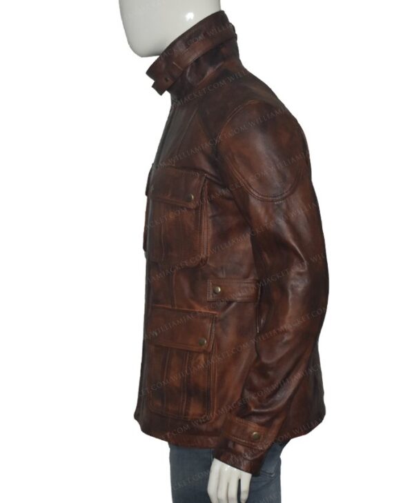Men’s Vintage Motorcycle Brown Distressed Leather Jacket 3