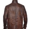 Men’s Vintage Motorcycle Brown Distressed Leather Jacket 5