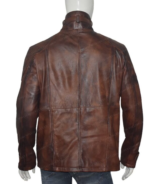 Men’s Vintage Motorcycle Brown Distressed Leather Jacket 5