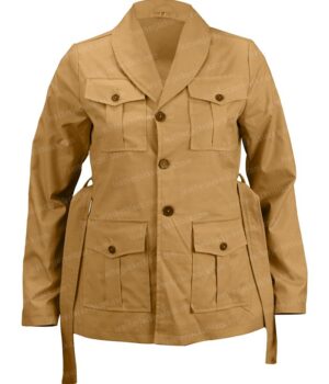 Jungle Cruise Lily Houghton Cream Cotton Coat Front