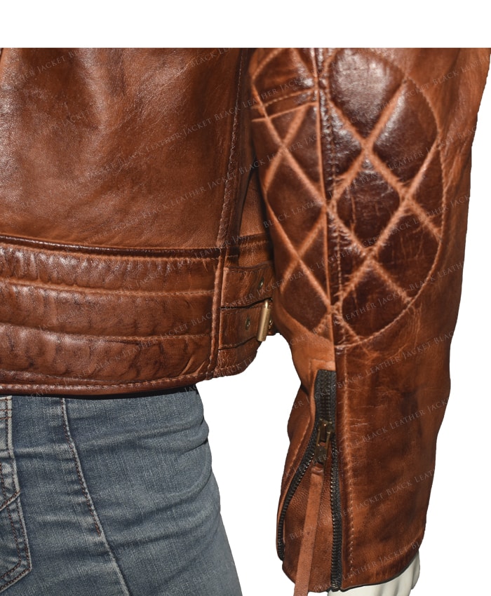 Men's Vintage Denim and Leather Biker Jacket