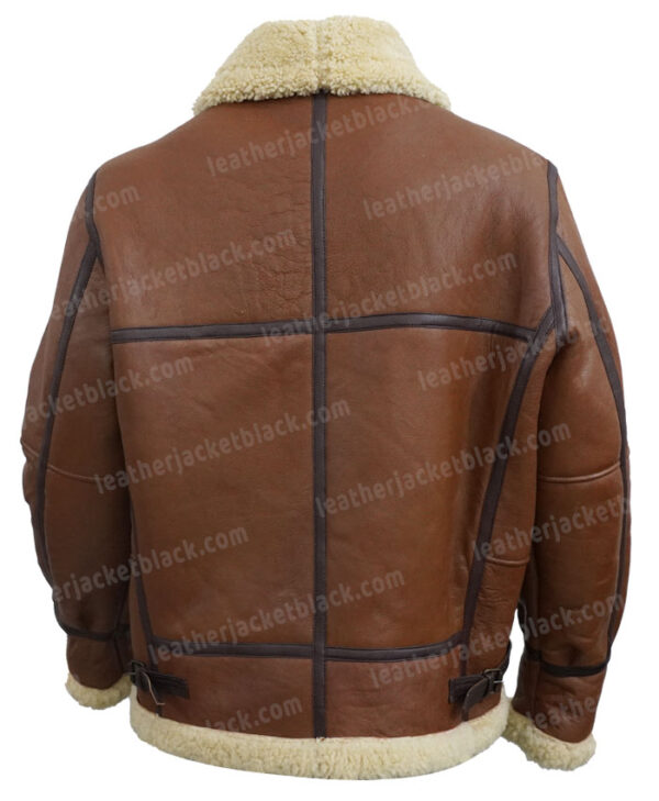Power Book III Lou-Lou Brown Shearling Leather Jacket Back