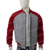 Shang Chi Red Cotton Bomber Jacket Open Front