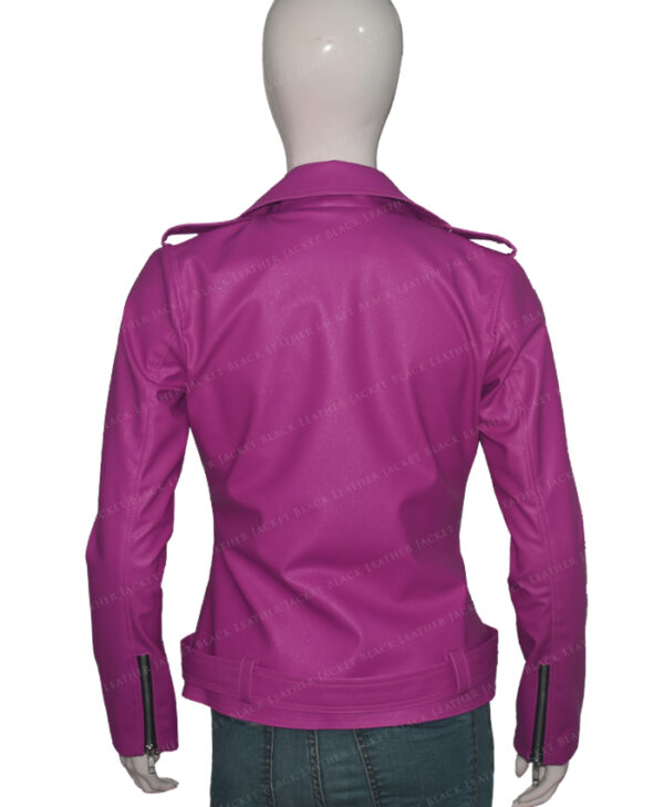 Womens-Slim-Fit-Pink-Stylish-Biker-Jacket-Back
