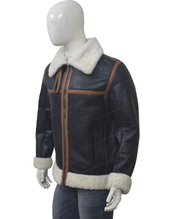 B3 Bomber Shearling Leather Jacket Left Side