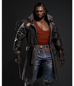 Cyberpunk 2077 Placide Belted Brown Leather Coat Front