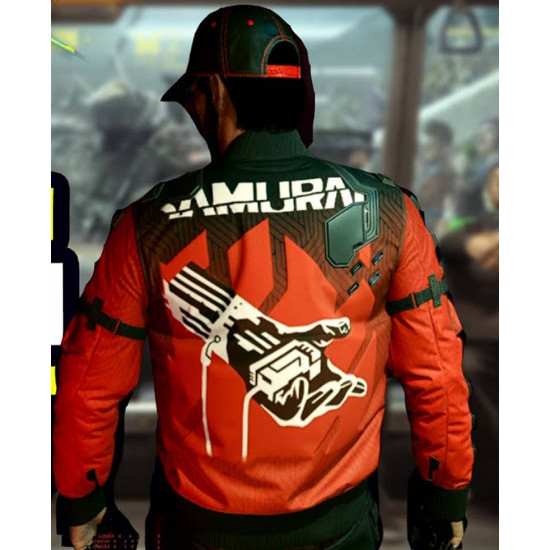 Cyberpunk 2077 Samurai Red and Black Jacket Back