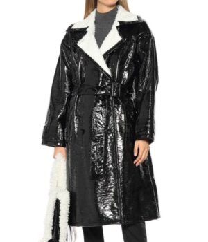 Dynasty S03 Alexis Carrington Black Leather Coat