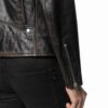 Dynasty S04 Sam Flores Black Distressed Leather Biker Jacket Zipper