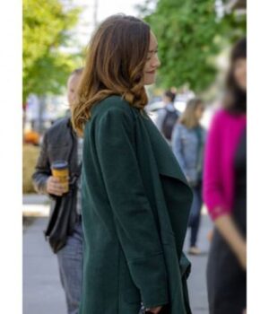 Good Witch Cassie Nightingale Green Wool Long Coat Side