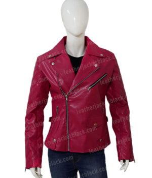 SexLife Billie Connelly Pink Biker Jacket Front