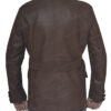 Sheepskin Leather Brown Blazer Coat Back
