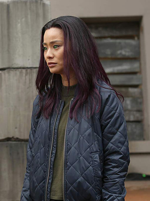 The Gifted Blink Clarice Fong Blue Quilted Bomber Jacket