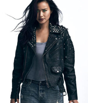 The Gifted Blink Clarice Fong Studded Biker Black Jacket