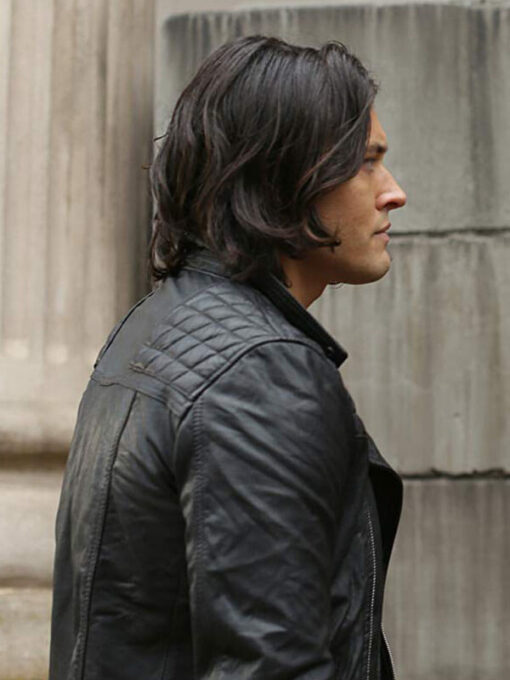 The Gifted John Proudstar Black Quilted Leather Jacket SIde