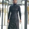 The Gifted Reeva Payge Sleeveless Black Leather Coat Front
