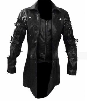 Van Helsing Steampunk Gothic Black Leather Coat