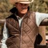 Yellowstone John Dutton Quilted Black Cotton Vest