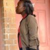24 Legacy Nicole Carter Brown Cotton Bomber Jacket side