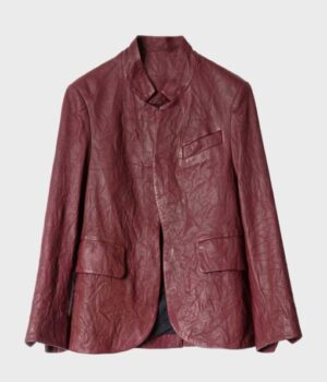9-1-1 S04 Athena Grant Maroon Leather Jacket