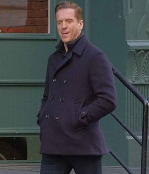 Billions S04 Bobby Axelrod Blue Double Breasted Peacoat