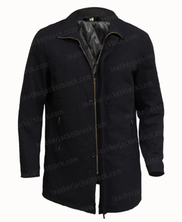 Counterpart Howard Silk Black Cotton Jacket Front
