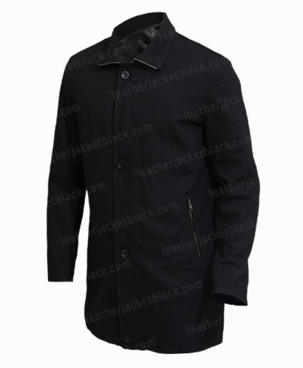 Counterpart Howard Silk Black Cotton Jacket LEft