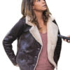 Extant Molly Woods Shearling Brown Leather Jacket