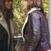 Extant Molly Woods Shearling Brown Leather Jacket 3