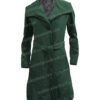 Gemma Chan The Eternals Sersi Green Green Long Coat Front