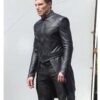 Inhumans Black Bolt Black Genuine Leather Coat side