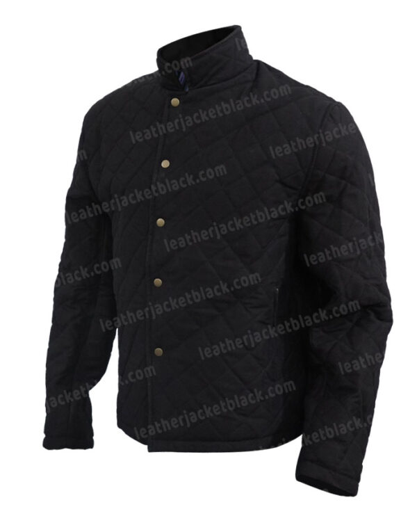 Only Murders In The Building Steve Martin Black Quilted Jacket SIde