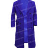 Only Murders in the Building Martin Short Purple Wool Trench Coat Front Open
