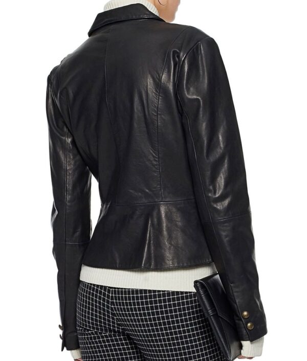 Riverdale Alice Cooper Black Leather Blazer Jacket Back