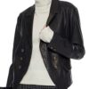 Riverdale Alice Cooper Black Leather Blazer Jacket Front