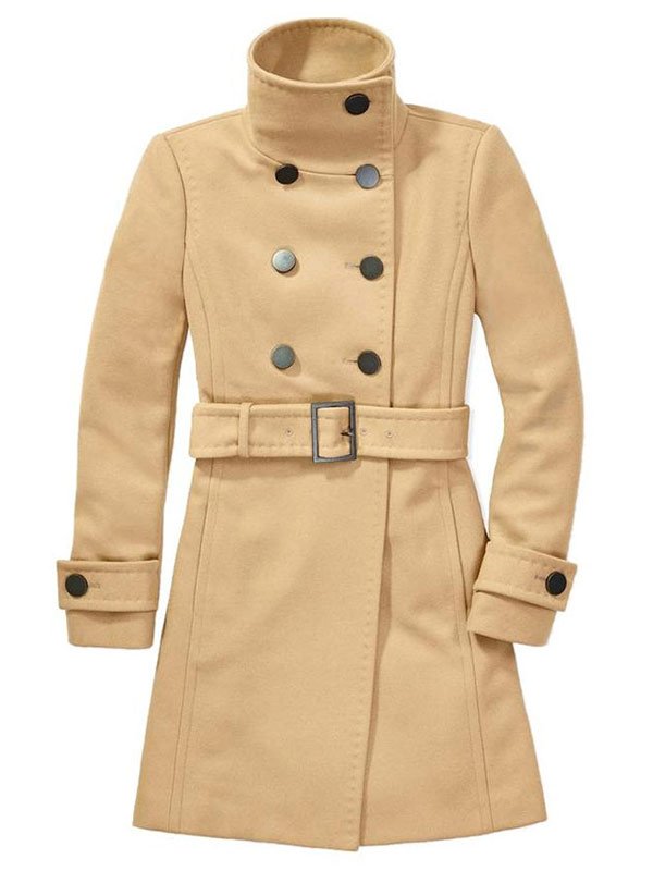Riverdale Betty Cooper Camel Wool Peacoat Fornt