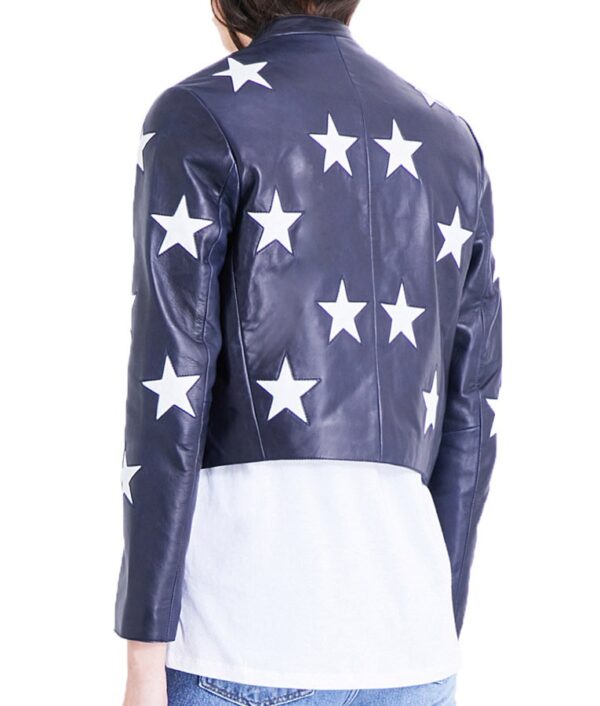 Riverdale Cheryl Blossom Blue Cropped Star Printed Jacket back
