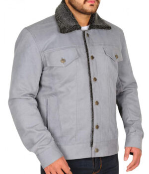 Riverdale Jughead Jones Grey Denim Fur Collar Jacket Right